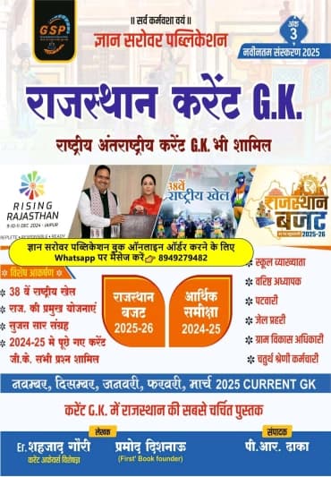 Rajasthan Current GK (Ank-3) — November, December, January, February, March 2025 Current GK