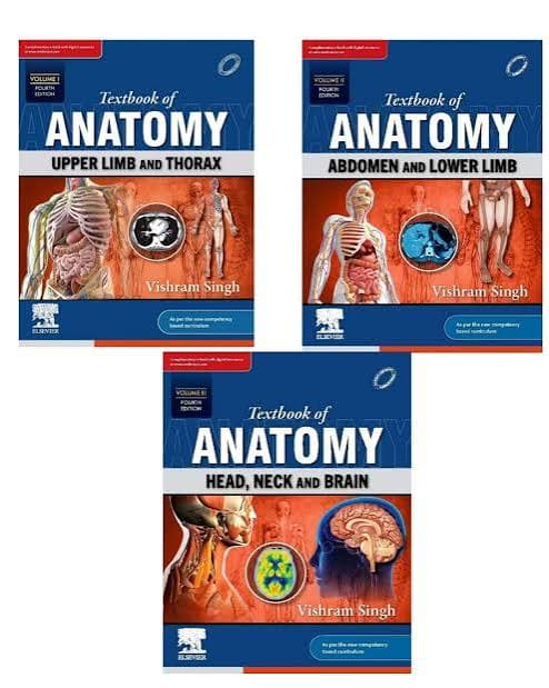Textbook of Anatomy by Vishram Singh, Fourth Edition — Set of 3 Volumes (Vol. 1, 2 & 3) (Elsevier)