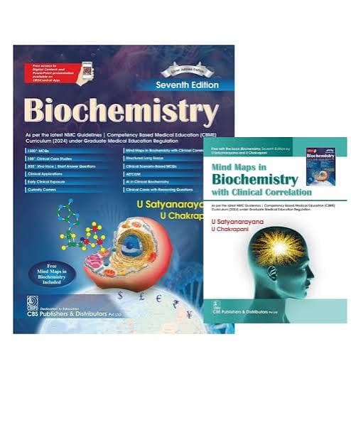 Biochemistry (7th Edition) by U Satyanarayana & U Chakrapani — with Free Mind Maps in Biochemistry (CBS Publishers)