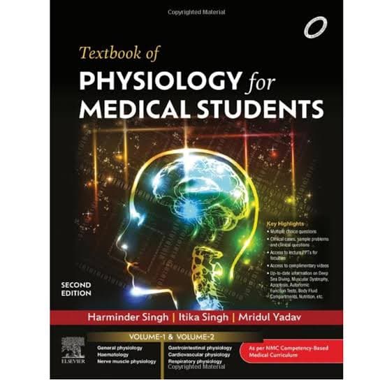 Textbook of Physiology for Medical Students (2nd Edition, 2 Volume Set) by Harminder Singh, Itika Singh & Mridul Yadav (Elsevier)