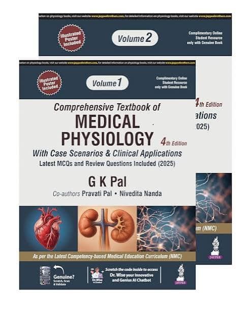 Comprehensive Textbook of Medical Physiology (4th Edition, 2 Volume Set) by G K Pal, Pravati Pal & Nivedita Nanda (Jaypee Brothers Medical Publishers)