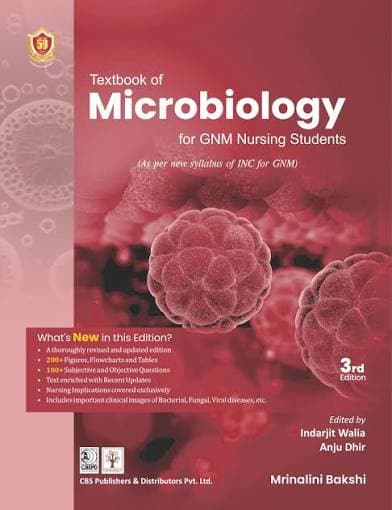 Textbook of Microbiology for GNM Nursing Students, 3rd Edition (Nursing Textbook) — Mrinalini Bakshi; Edited by Indarjit Walia and Anju Dhir (CBS Publishers & Distributors)