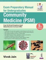 Dr. Vivek Jain's Exam Preparatory Manual for Undergraduates: Community Medicine (PSM), 5th Edition (Jaypee Brothers Medical Publishers)