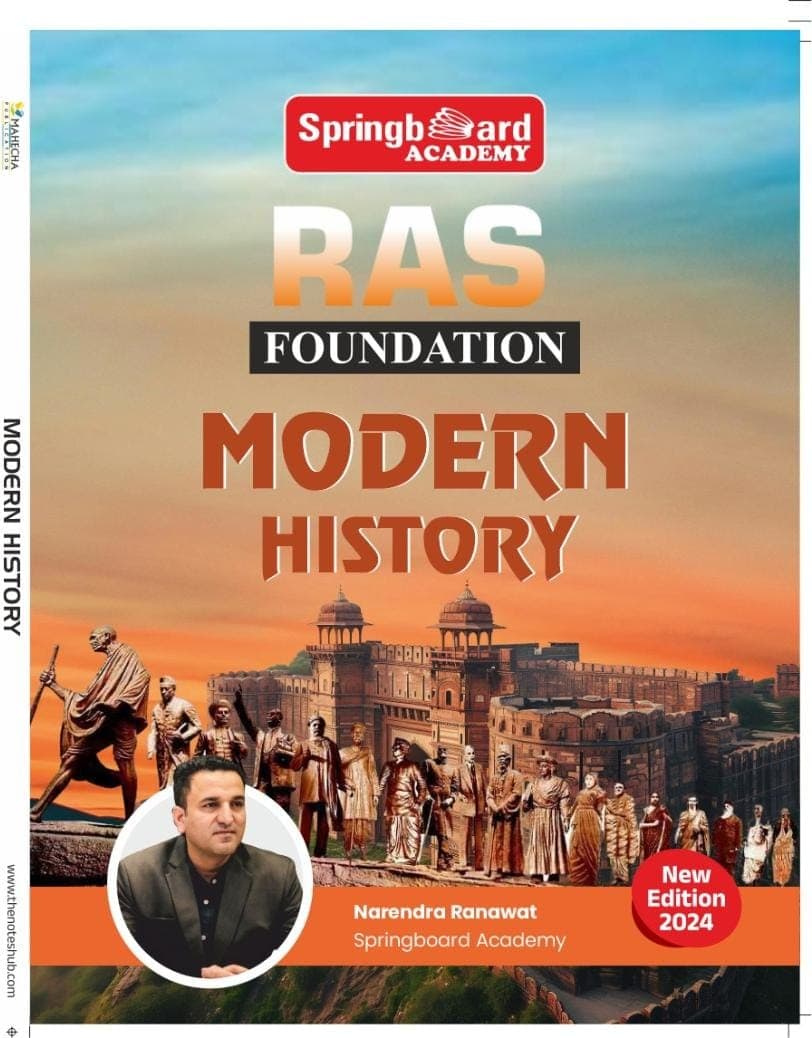 Modern History — RAS Foundation, by Narendra Ranawat, English Medium, New Edition 2024, Springboard Academy & Mahecha Publication