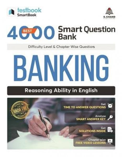 Best 4000 Smart Question Bank Banking — Reasoning Ability in English, Difficulty Level & Chapter Wise Questions, Testbook SmartBook, S. Chand Publishing