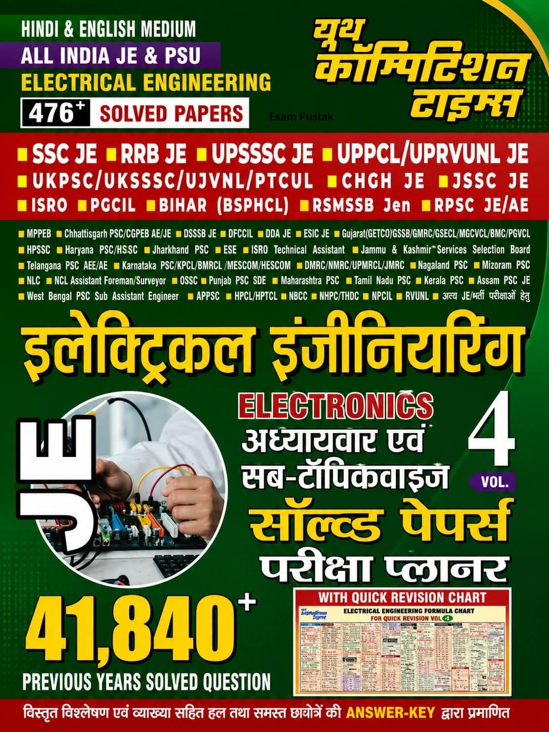 Youth Competition Times All India JE & PSU Electrical Engineering — Electronics Chapterwise Evam Sub-Topicwise Solved Papers Volume-4 (Hindi & English Medium)