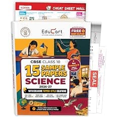Educart CBSE Class 10 Science Sample Papers 2026-27 – 15 Sample Papers with Topper-Style Solutions & Cheat Sheet Wall Chart, New Pattern, English Medium