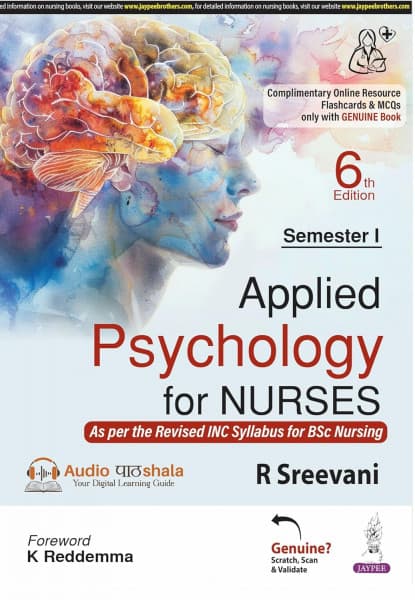 Applied Psychology for Nurses by R Sreevani | 6th Edition | BSc Nursing Semester I | Revised INC Syllabus | Jaypee | English Medium