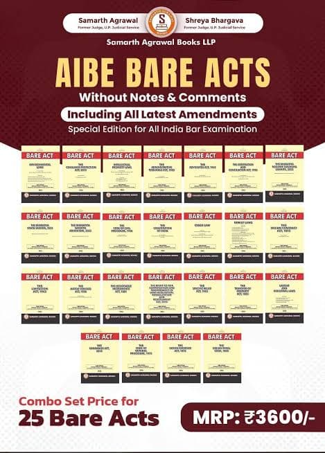 ALL INDIA BAAR EXAMINATION BARE ACTS - Samarth Agrawal & Shreya Bhargava - PARIKSHA MANTHAN PUBLICATIONS 