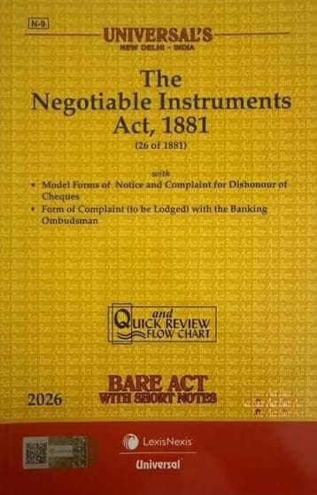 Negotiable Instruments Act 1881 Bare Act 2026 | Universal