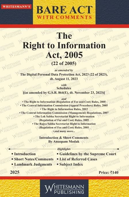 Right to Information Act 2005 Bare Act | Whitesmann
