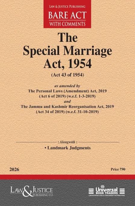 Special Marriage Act 1954 Bare Act with Comments | LJP