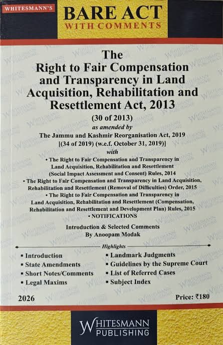 Land Acquisition Act 2013 Bare Act 2026 | Whitesmann