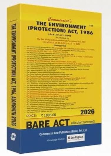 The Environment (Protection) Act, 1986 along with Rules bare act with short comments book cover, Commercial Law Publishers, Edition 2026, English medium