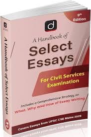 Drishti IAS A Handbook of Select Essays for Civil Services Examination 9th Edition book cover, English medium, for UPSC Mains essay paper