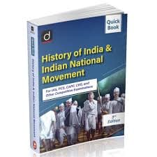 Drishti IAS Quick Book History of India and Indian National Movement 3rd Edition book cover, English medium, for IAS, PCS, CAPF and CDS exams