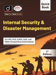 Drishti IAS Quick Book Internal Security and Disaster Management 1st Edition book cover, English medium, for IAS, PCS, CAPF and CDS exams