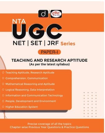Drishti NTA UGC NET/SET/JRF Paper-I Teaching and Research Aptitude book cover, English medium
