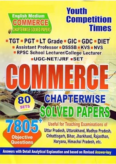 Youth Competition Times Commerce Chapterwise Solved Papers English medium book cover – 80 sets, 7805+ objective questions